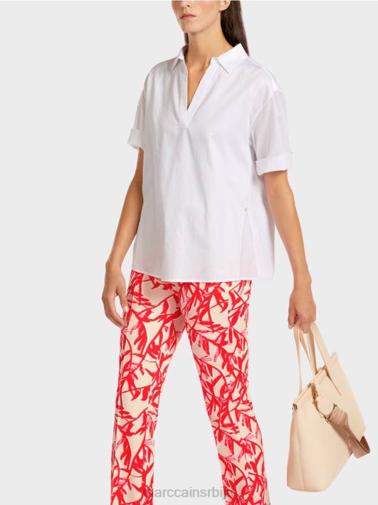 блуза у мешавини материјала Marc Cain D688960 бео одећу