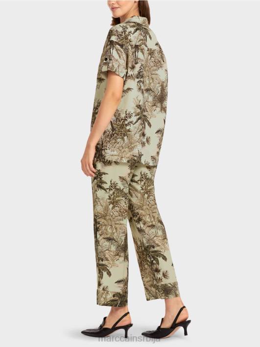 блуза у стилу кошуље са мотивом палме Marc Cain D688961 меки дах одећу
