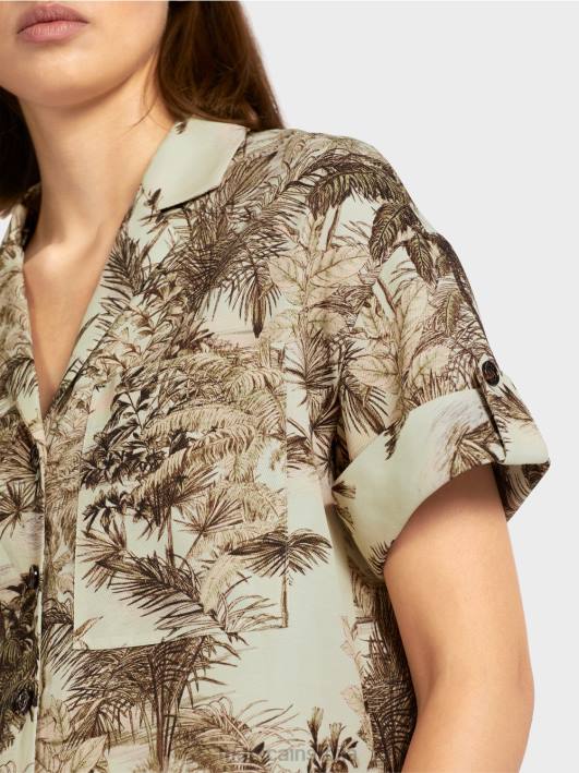 блуза у стилу кошуље са мотивом палме Marc Cain D688961 меки дах одећу