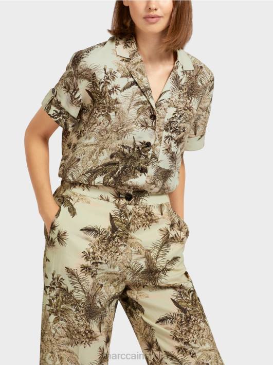 блуза у стилу кошуље са мотивом палме Marc Cain D688961 меки дах одећу