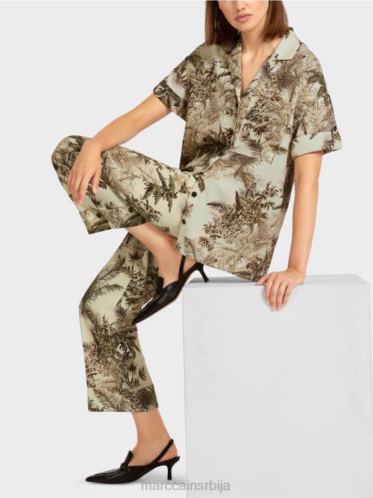 блуза у стилу кошуље са мотивом палме Marc Cain D688961 меки дах одећу