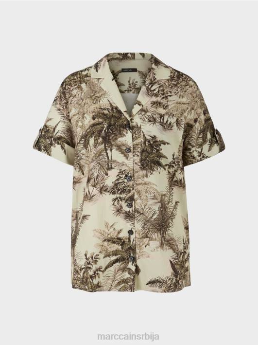 блуза у стилу кошуље са мотивом палме Marc Cain D688961 меки дах одећу