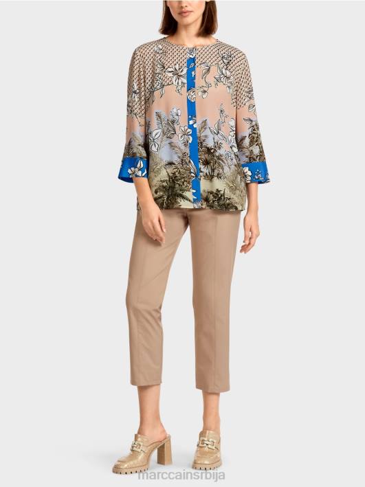 елегантан врх у стилу блузе у комбинацији узорака Marc Cain D688966 јарки тен одећу
