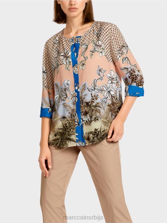 елегантан врх у стилу блузе у комбинацији узорака Marc Cain D688966 јарки тен одећу