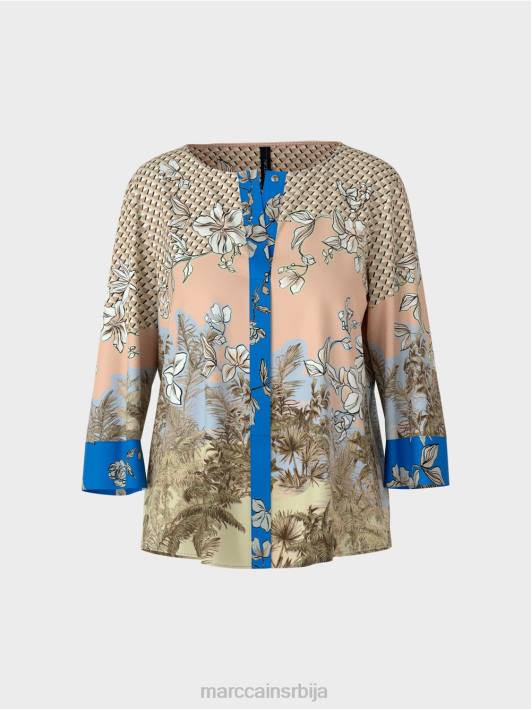 елегантан врх у стилу блузе у комбинацији узорака Marc Cain D688966 јарки тен одећу
