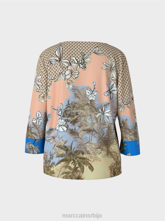 елегантан врх у стилу блузе у комбинацији узорака Marc Cain D688966 јарки тен одећу