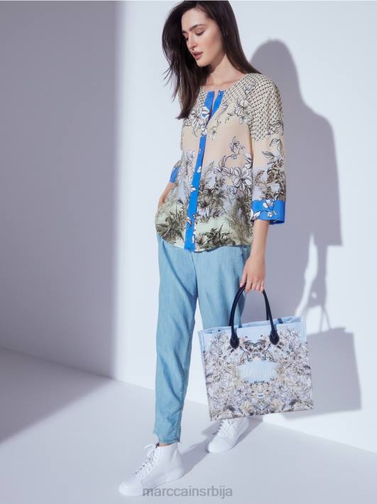 елегантан врх у стилу блузе у комбинацији узорака Marc Cain D688966 јарки тен одећу