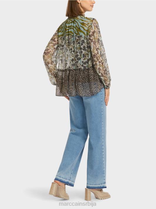 врх у стилу блузе са мешавином узорака Marc Cain D688967 мекани светларник одећу