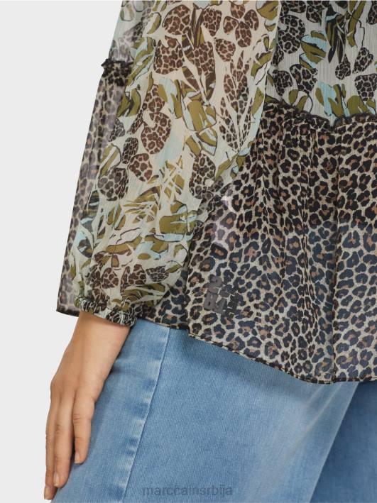 врх у стилу блузе са мешавином узорака Marc Cain D688967 мекани светларник одећу