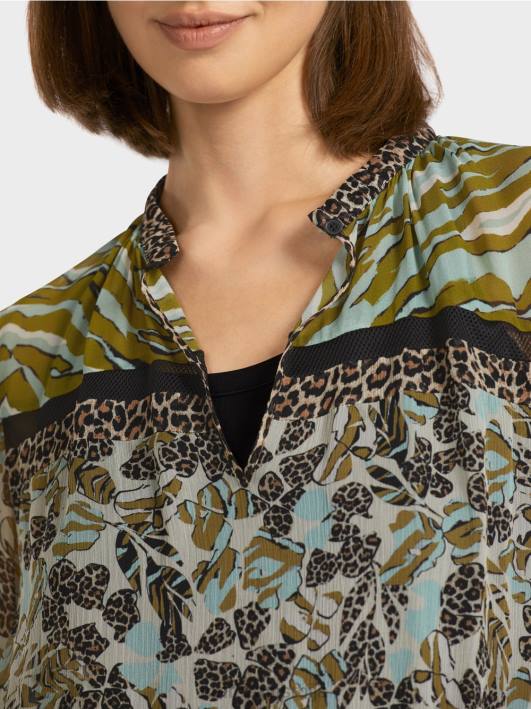 врх у стилу блузе са мешавином узорака Marc Cain D688967 мекани светларник одећу