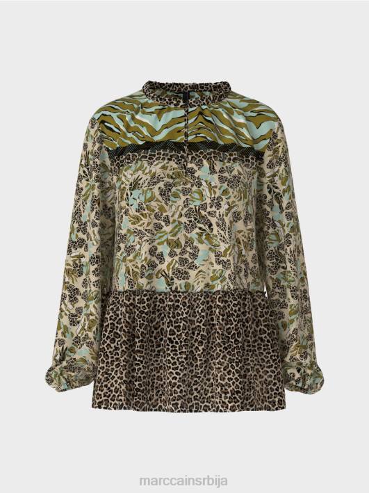 врх у стилу блузе са мешавином узорака Marc Cain D688967 мекани светларник одећу