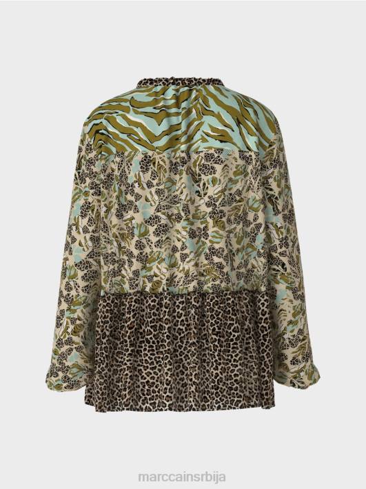 врх у стилу блузе са мешавином узорака Marc Cain D688967 мекани светларник одећу