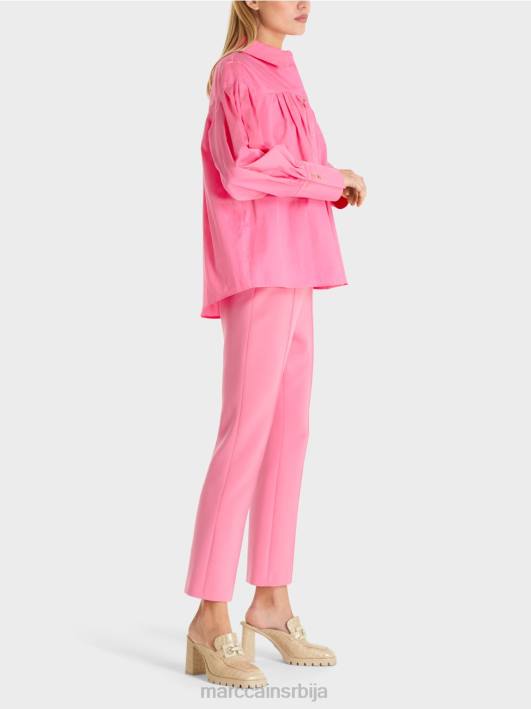 блуза са јармом за рамена и наборима Marc Cain D688976 светло розе одећу