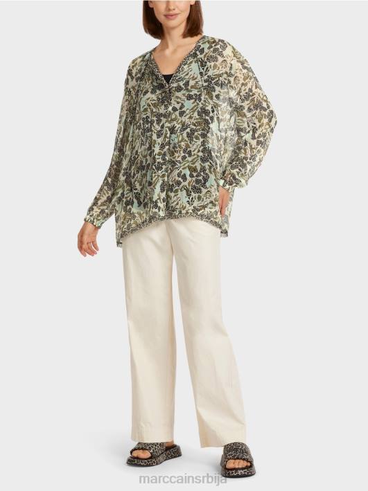 Врх у стилу блузе од вискозног крепа Marc Cain D688981 мекани светларник одећу