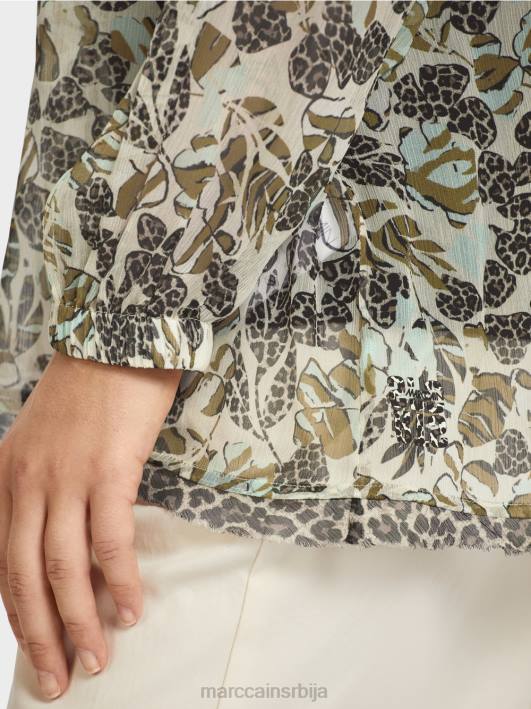 Врх у стилу блузе од вискозног крепа Marc Cain D688981 мекани светларник одећу
