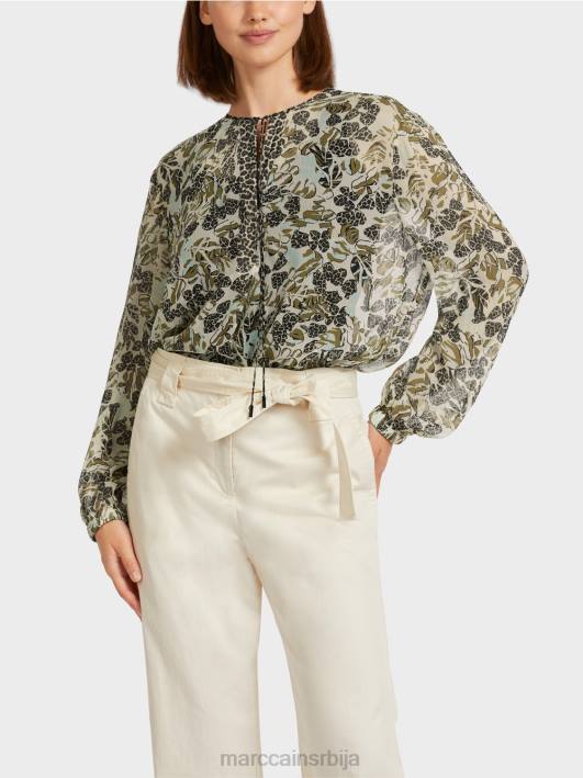 Врх у стилу блузе од вискозног крепа Marc Cain D688981 мекани светларник одећу