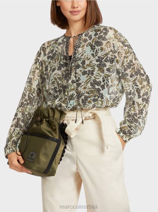 Врх у стилу блузе од вискозног крепа Marc Cain D688981 мекани светларник одећу