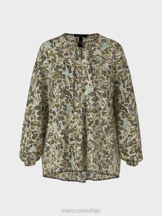 Врх у стилу блузе од вискозног крепа Marc Cain D688981 мекани светларник одећу
