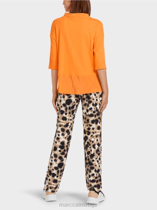 врх у стилу блузе у мешавини текстура Marc Cain D688983 светло наранџаста одећу