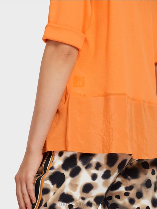 врх у стилу блузе у мешавини текстура Marc Cain D688983 светло наранџаста одећу