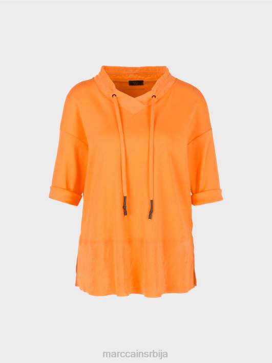 врх у стилу блузе у мешавини текстура Marc Cain D688983 светло наранџаста одећу