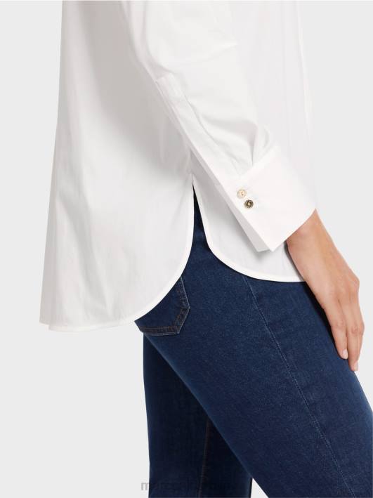 дуга блуза од мешавине памука Marc Cain D688986 бео одећу