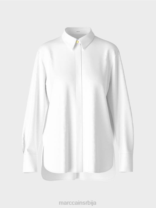 дуга блуза од мешавине памука Marc Cain D688986 бео одећу