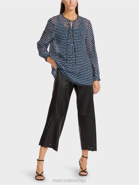 блуза од вискозе са мотивом тачке и пчеле Marc Cain D688989 црн одећу