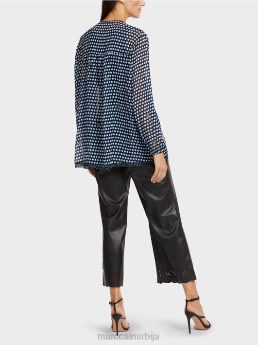 блуза од вискозе са мотивом тачке и пчеле Marc Cain D688989 црн одећу