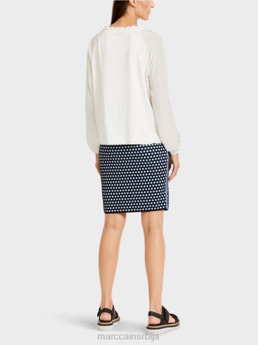 врх у стилу блузе са мешавином материјала Marc Cain D688992 прљаво бело одећу