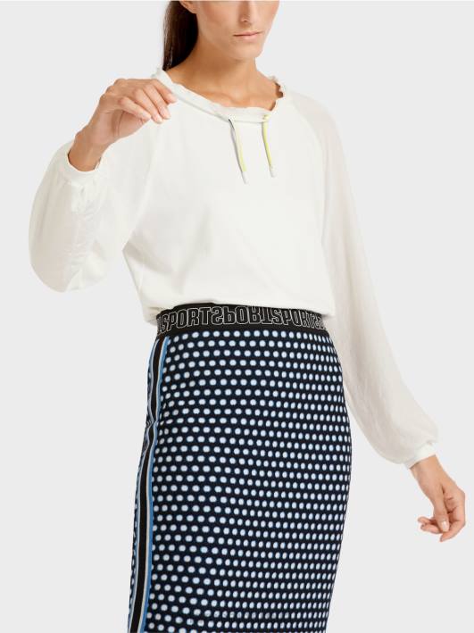 врх у стилу блузе са мешавином материјала Marc Cain D688992 прљаво бело одећу