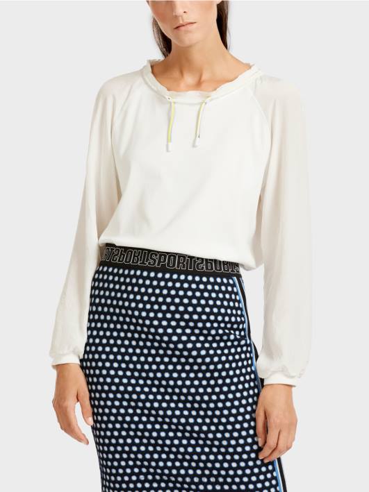 врх у стилу блузе са мешавином материјала Marc Cain D688992 прљаво бело одећу