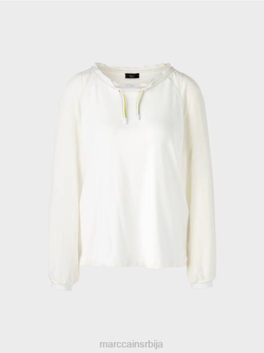 врх у стилу блузе са мешавином материјала Marc Cain D688992 прљаво бело одећу
