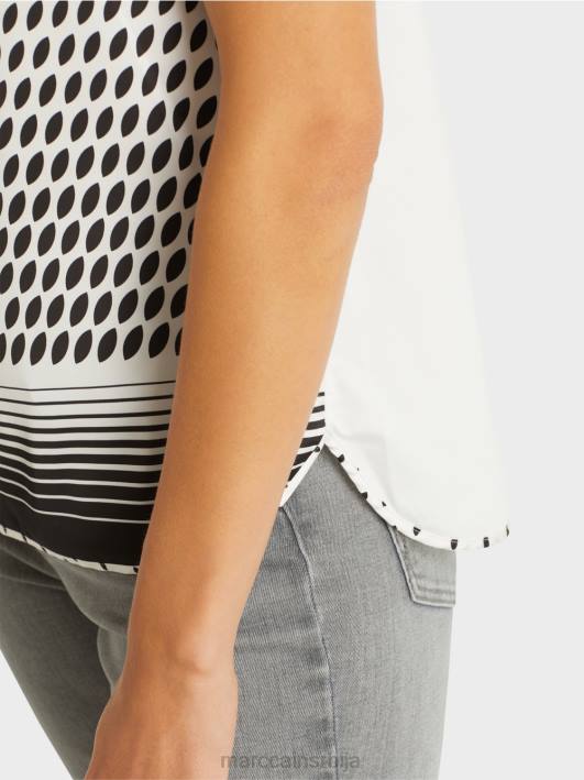 блуза кошуља са мешавином узорака Marc Cain D688994 нова чиста ружичаста одећу