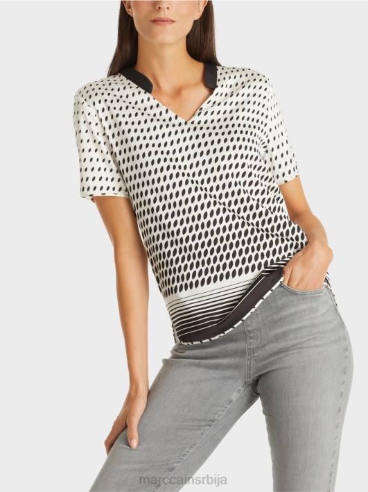 блуза кошуља са мешавином узорака Marc Cain D688994 нова чиста ружичаста одећу