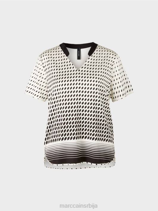 блуза кошуља са мешавином узорака Marc Cain D688994 нова чиста ружичаста одећу