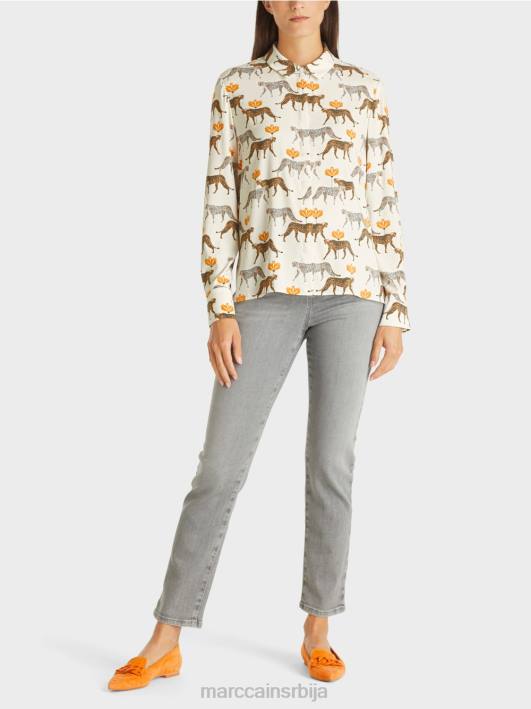 блуза са леопардима Marc Cain D688995 нова снежна бела одећу