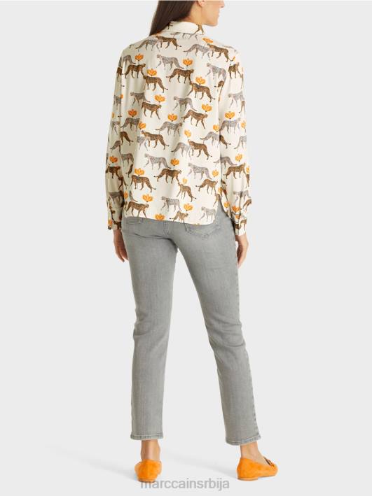 блуза са леопардима Marc Cain D688995 нова снежна бела одећу