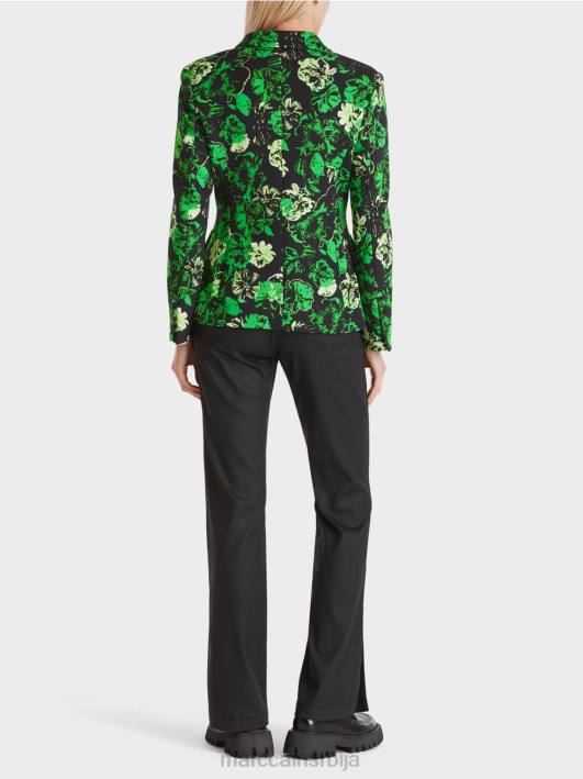 блејзер са цветним принтом Marc Cain D688153 тамно зелена јабука одећу