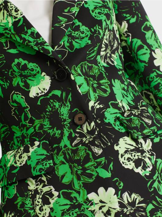 блејзер са цветним принтом Marc Cain D688153 тамно зелена јабука одећу