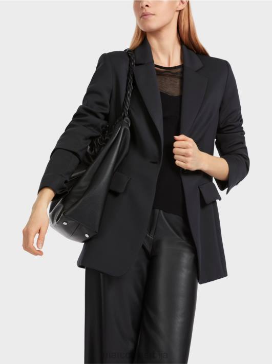 припијени блејзер са украсним џеповима Marc Cain D688154 црн одећу