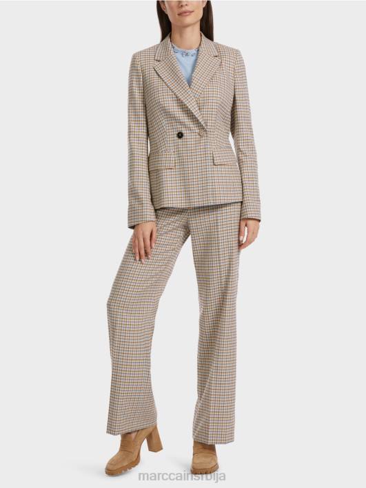 карирани блејзер Marc Cain D688164 тамно летње небо одећу