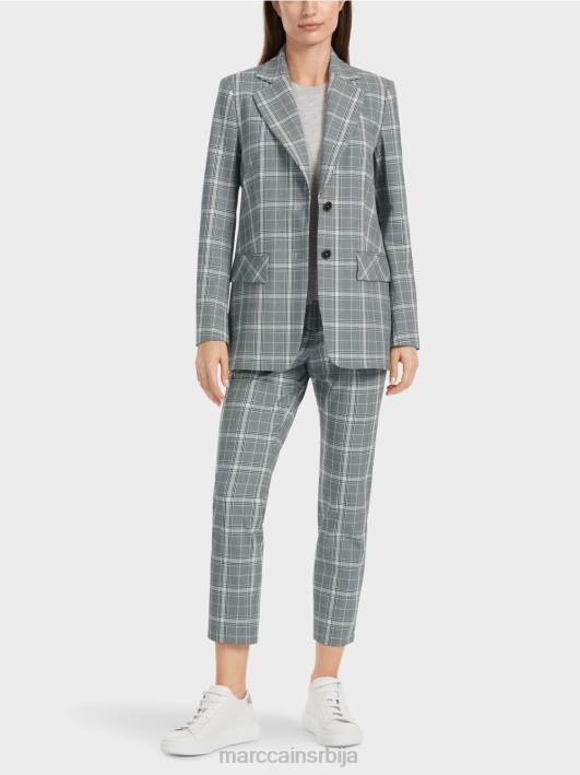 карирани блејзер са џеповима на преклоп Marc Cain D688167 Сребрно сива одећу