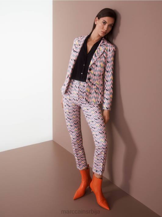 графички дизајн блејзер Marc Cain D688170 тамно небо плаво одећу