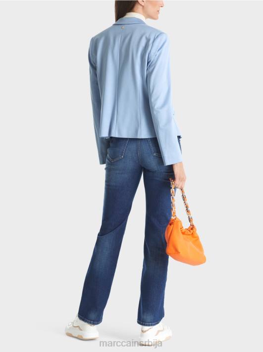 прилепљен блејзер са уским ревером Marc Cain D688174 тамно летње небо одећу