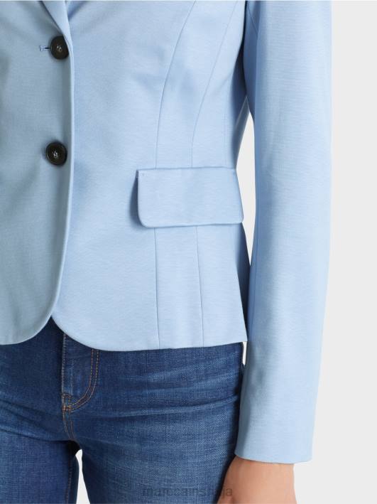 прилепљен блејзер са уским ревером Marc Cain D688174 тамно летње небо одећу
