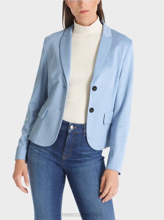 прилепљен блејзер са уским ревером Marc Cain D688174 тамно летње небо одећу