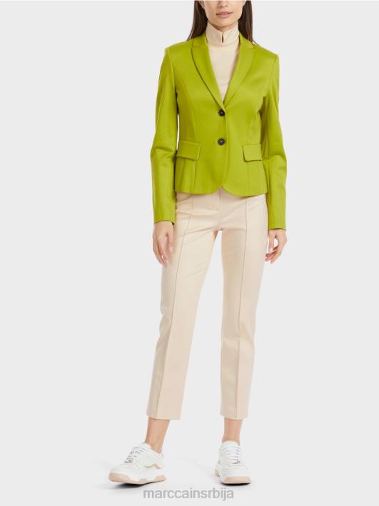 прилепљен блејзер са уским ревером Marc Cain D688175 светло маслинасто зелено одећу