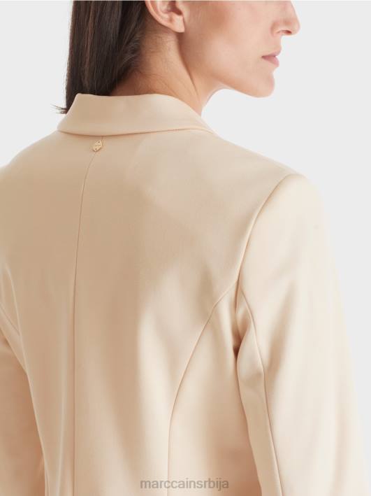 прилепљен блејзер са уским ревером Marc Cain D688176 тамна крема одећу