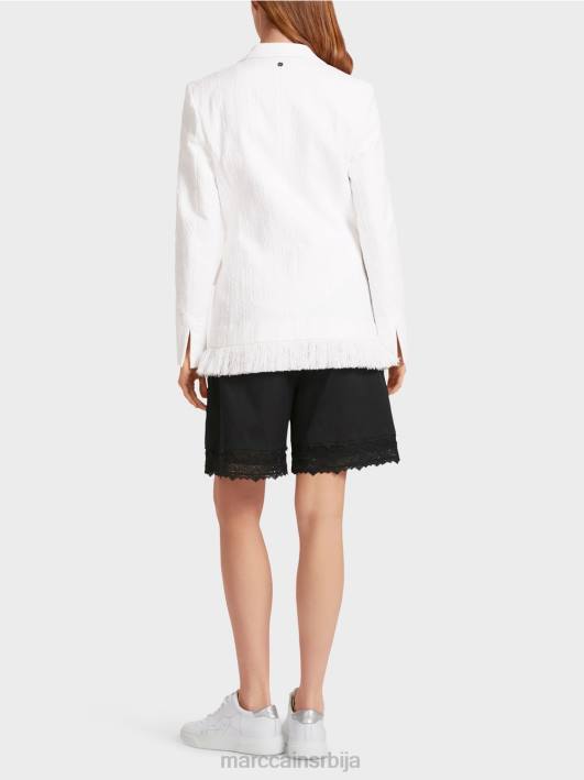 памучни блејзер са ресама Marc Cain D688180 прљаво бело одећу